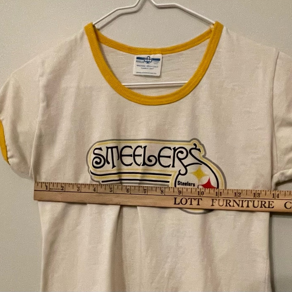 Kids White and Yellow Steelers Short Sleeve Tee - Picture 5 of 6